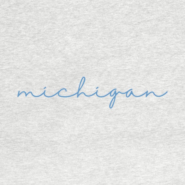 michigan blue cursive script by opptop